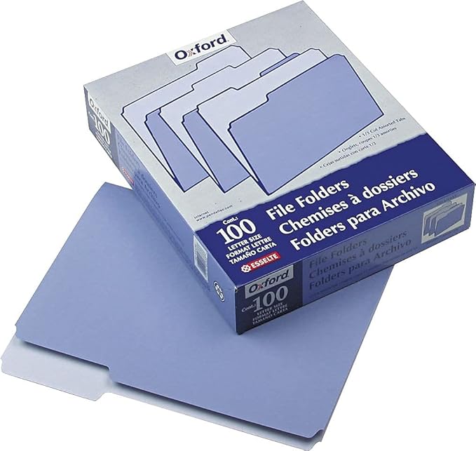 Pendaflex Two-Tone Color File Folders, Letter Size, 1/3 Cut, Lavender, 100 Per box (152 1/3 LAV)