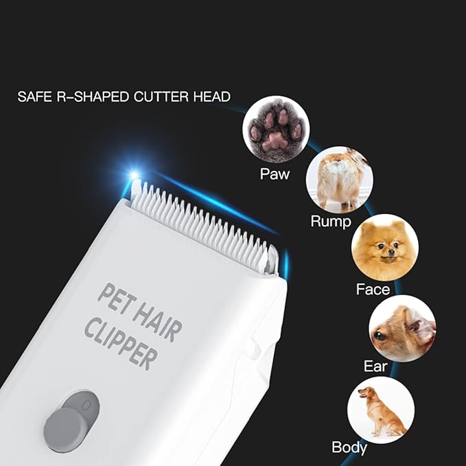 Grimgrow Replaceable Charging Cable&Standard Size Ceramic Blade Set,Pet Dog Hair Clipper Cat Trimmer Used Blade