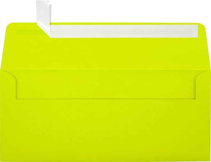 LUXPaper #10 Business Envelopes | Peel & Press | 4 1/8" x 9 1/2" | Wasabi Green | 80lb. Text | 50 Qty