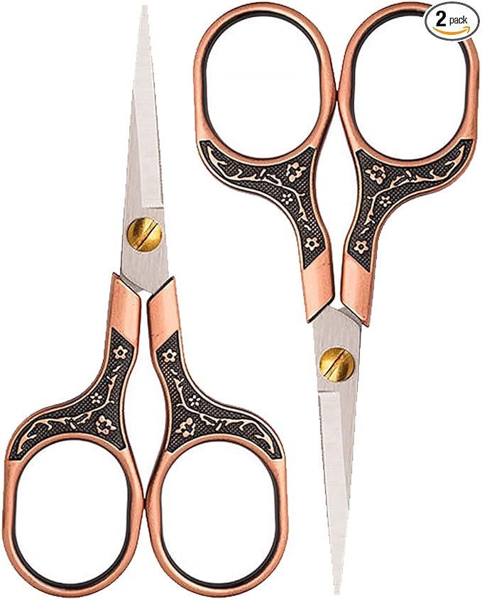 Mini Scissors Stainless Blade Metal Handle 2 Pack Office School Classroom Student Teacher Crafting Fabric Sewing Gift Wrapping All Purpose
