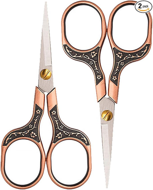 Mini Scissors Stainless Blade Metal Handle 2 Pack Office School Classroom Student Teacher Crafting Fabric Sewing Gift Wrapping All Purpose
