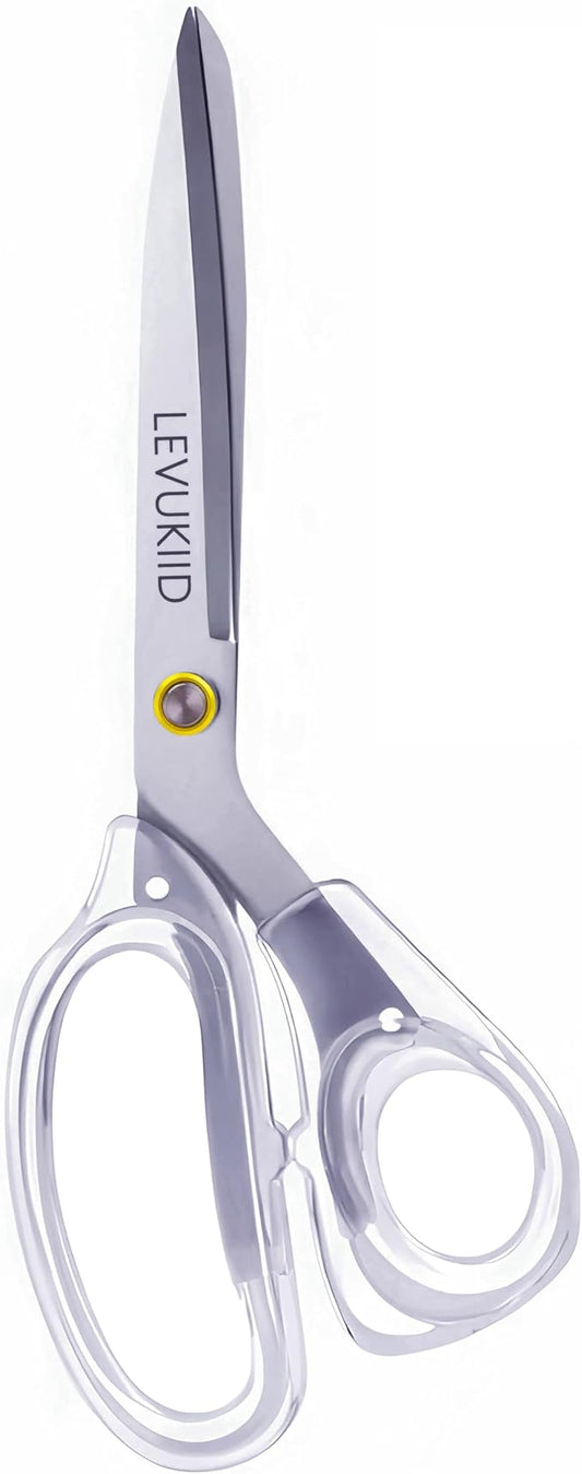 Fabric Scissors - 9 Inch Comfortable Handle All Purpose Scissors for Adults cutting,Tailor's Shears - All-Purpose Fabric, Crafting & Office & kitchen/Silver