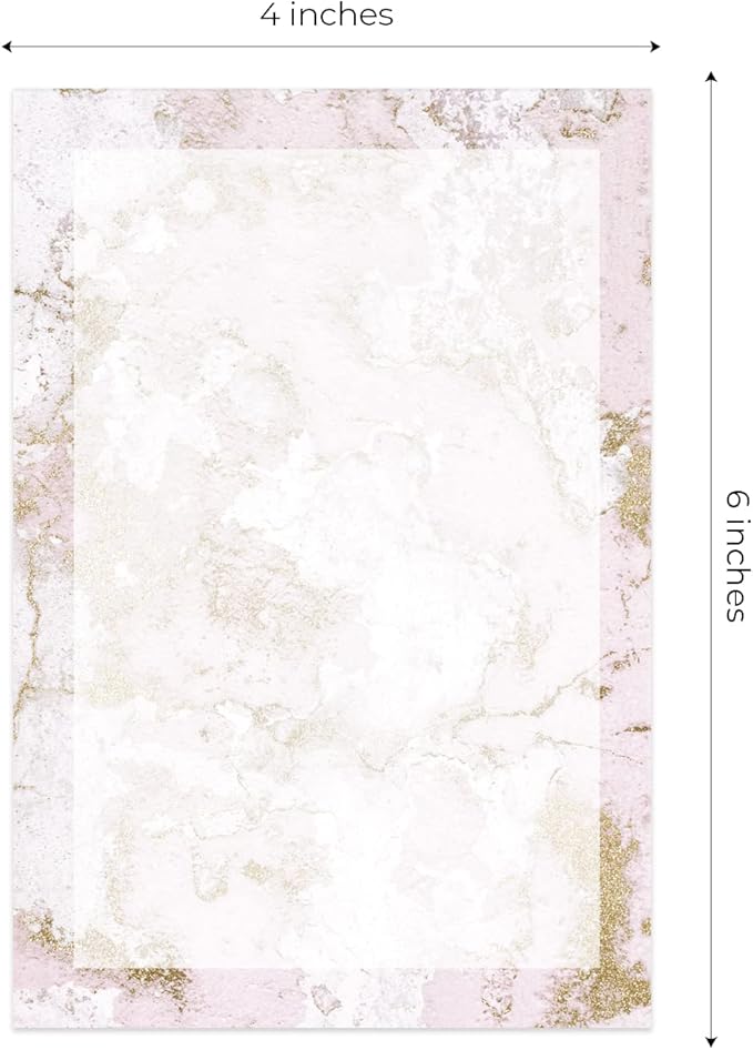 Marble Quartz Sticky Note Pads / 4" x 6" Repositionable Subtle Pastel Sticky Notes / 5 Elegant Designs / 50 Sheets Per Pad Set of 5 / Made in USA