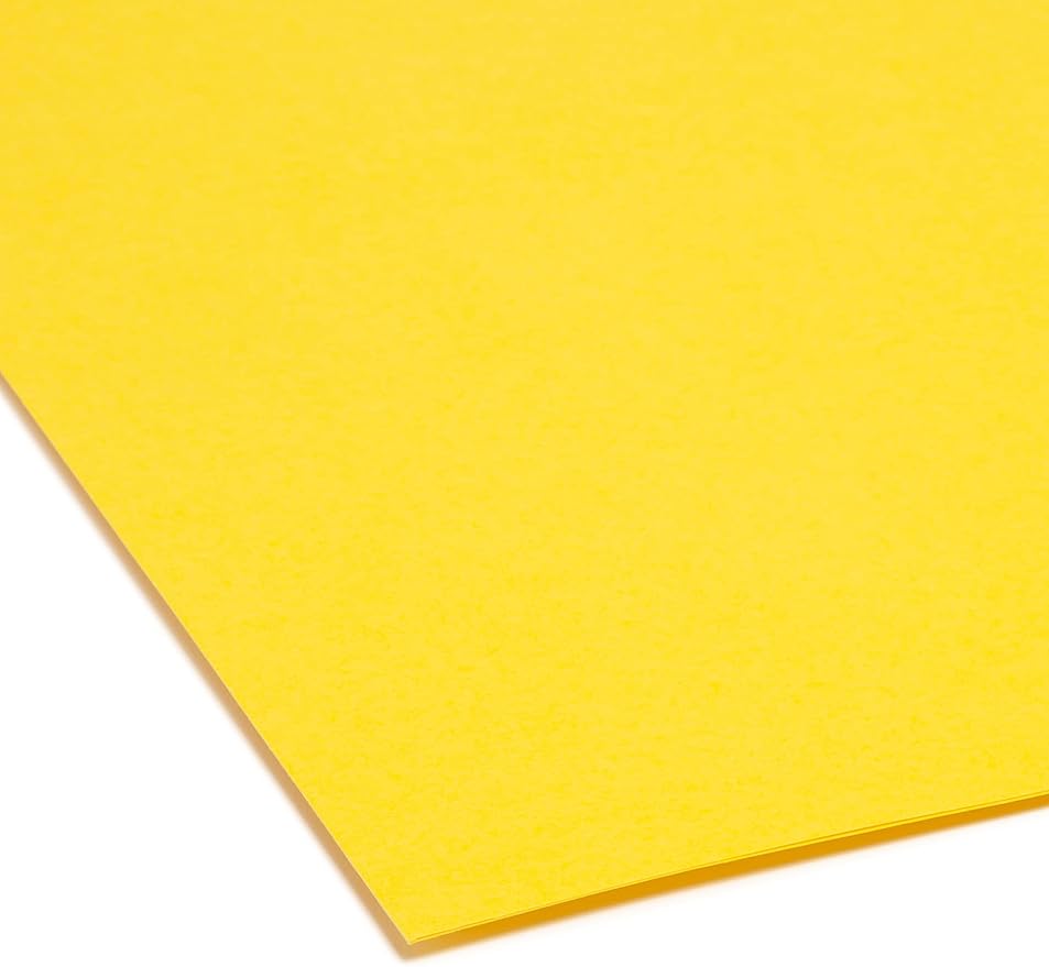Smead File Folder, Reinforced 1/3-Cut Tab, Legal Size, Yellow, 100 per Box (17934)