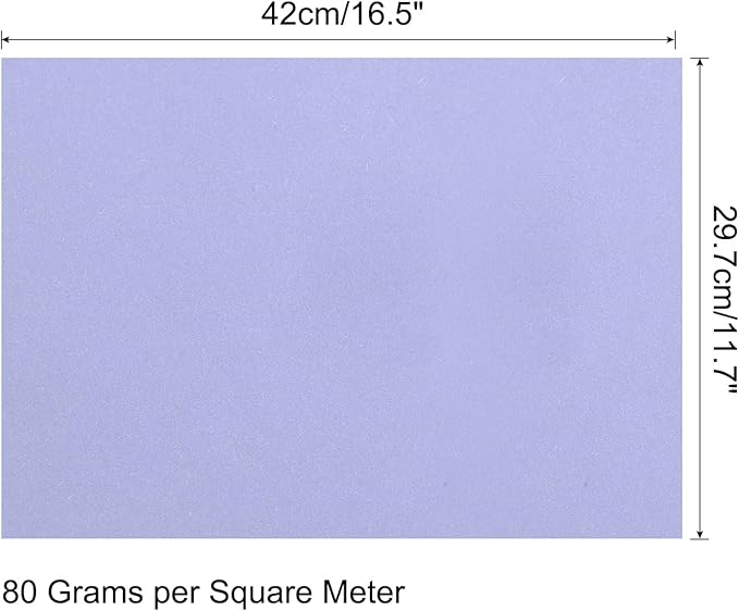 MECCANIXITY 50 Sheets Colored Copy Paper 16.5 x 11.7 Inch Printer Paper 80gsm Light Purple for Office Printing, Document Copying, Invitations, Forms, Art Projects