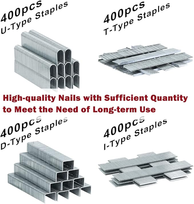 Upholstery Staple Gun Heavy Duty, DEWBIN 4 in 1 Stapler Gun with 2000 Staples, Remover, Manual Brad Nailer Power Adjustment Stapler Gun for Wood, Upholstery, Carpentry, Decoration DIY Staple Gun