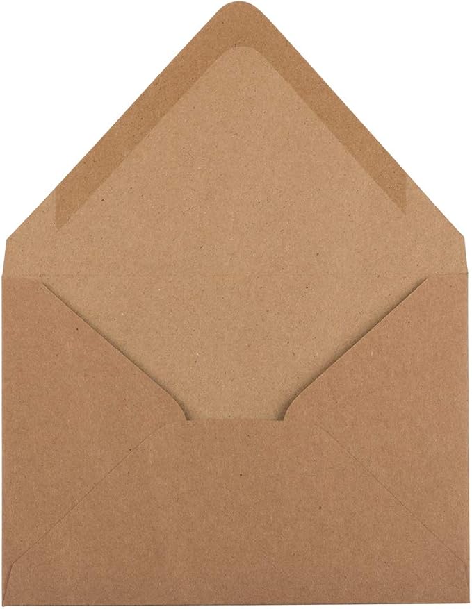 JAM PAPER A6 V-Flap Invitation Envelopes - 4 3/4 x 6 1/2 - Brown Kraft Recycled - 250/pack