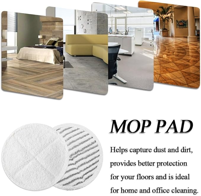 BeiLan Spinwave Mop Pads Fit for Bissell Spinwave 20399 23157 23159 2039A 2124A 20393 2039T 2039W 20391 20395 2307 2315A Soft Scrubby Pads for Hardwood Floor Cleaning Replacement Pads(8Pack)