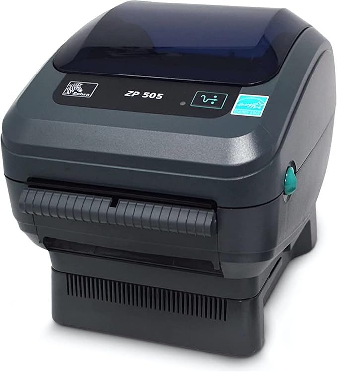 Zebra ZP 505 Label Direct Thermal Bar Code Zebra Label Printer ZP505 | USB, Serial, and Parallel Connectivity 203 DPI Resolution | Includes Jetset Software
