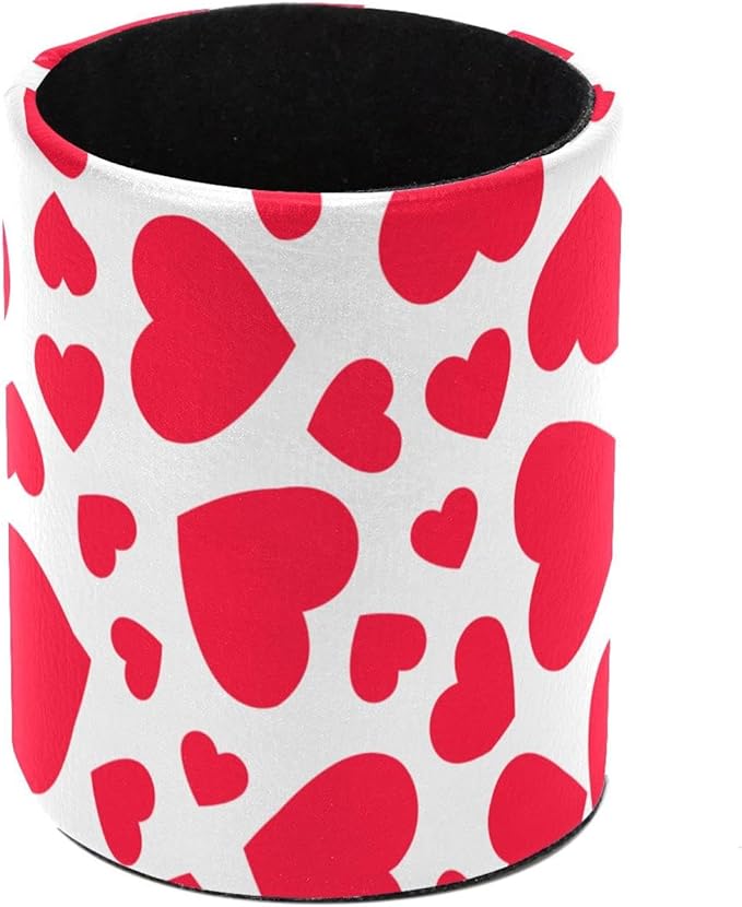 Pink Hearts Pen Holder Pencil Cup Holder for Desk Office Pen Organizer