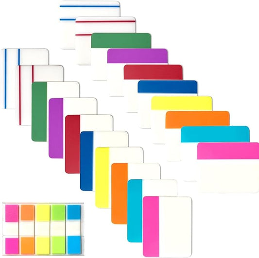 Sticky Tabs – Book tabs, Page Labels for Books, Files & Binders – Strong Adhesive & Repositionable Index Markers for Notebooks& Journals（500 Pieces 2 Inch 21 Sets 10 Colors）