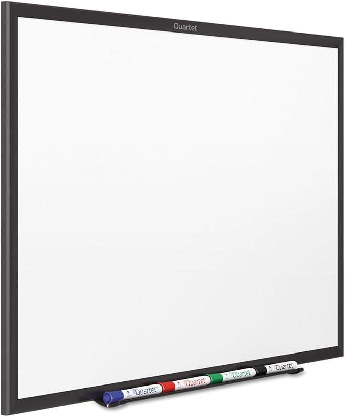 Quartet Magnetic Dry Erase White Board, 72"W x 48"H Whiteboard, Nano-Clean Surface Resists Ink Stains, Black Aluminum Frame (SM537B)