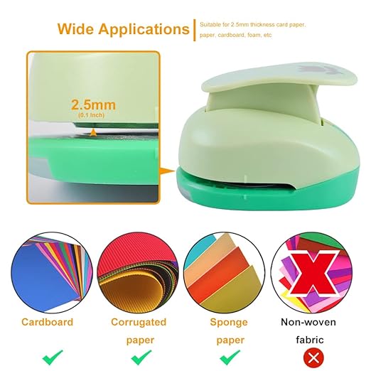 UCEC 2 Inch Circle Punch, Craft Hole Punch for Paper Crafts, Large Decorative Hole Punch for Kids Paper Crafts, Card Making, Scrapbooking (Tulip Shape)