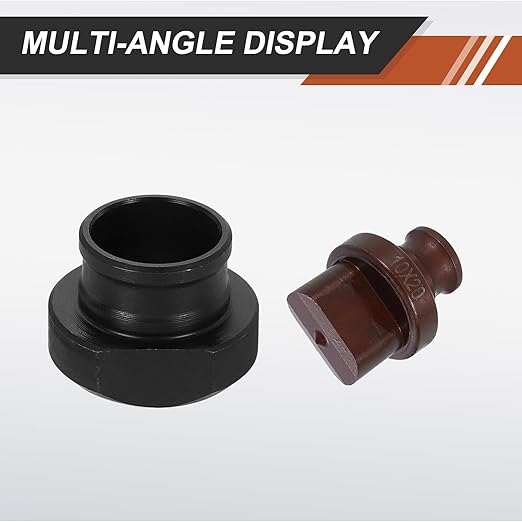 HARFINGTON Hydraulic Hole Punch Die 10x20mm Oval Hole 40Cr Steel Electric Punching Kit for MHP-20 JP-20 Electric Punching Machine, Burgundy & Black