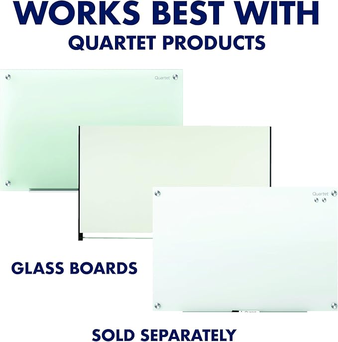 Quartet Strong Magnets, Glass Whiteboard, Dry Erase Board, Large, Assorted Colors, 6 Pack (85392)
