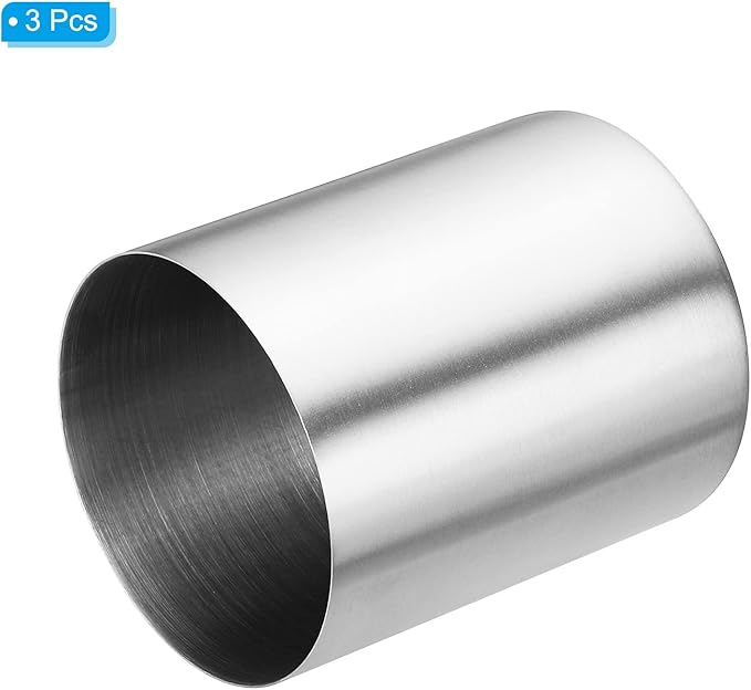 PATIKIL Pencil Holder, 3 Pack Pen Holder for Desk Stainless Steel Pencil Holders Cup Organizer Makeup Brush Holder for Desk Accessories, Silver