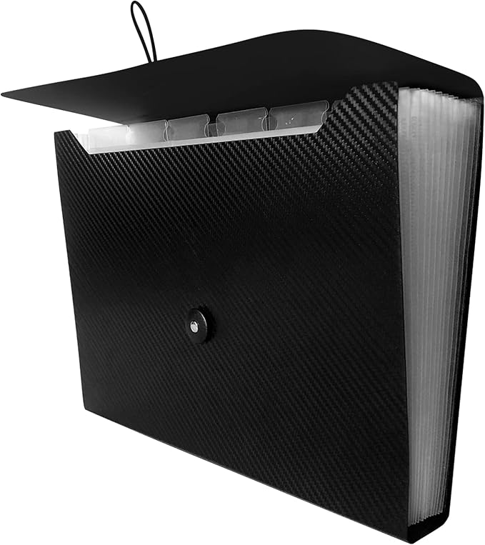 Expanding File Folder with Tabs, 13 Pockets File Organizer Accordion File Holder ，with Elastic Buckles Closure, A4 Paper Document Organizer for Home School Office