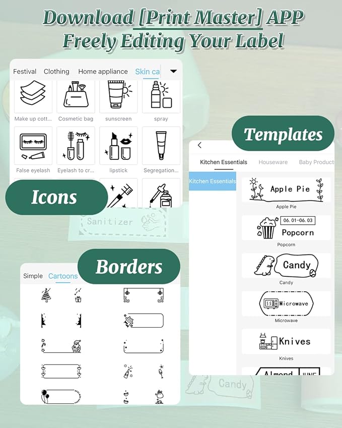 Phomemo Large Label Maker Machine with Tape D50 for 3/5" to 9/10" tape, Portable Thermal Label Maker Machine, Bluetooth Label Printer for Address,Storage,Office, Support Phones & Pad, USB Rechargeable