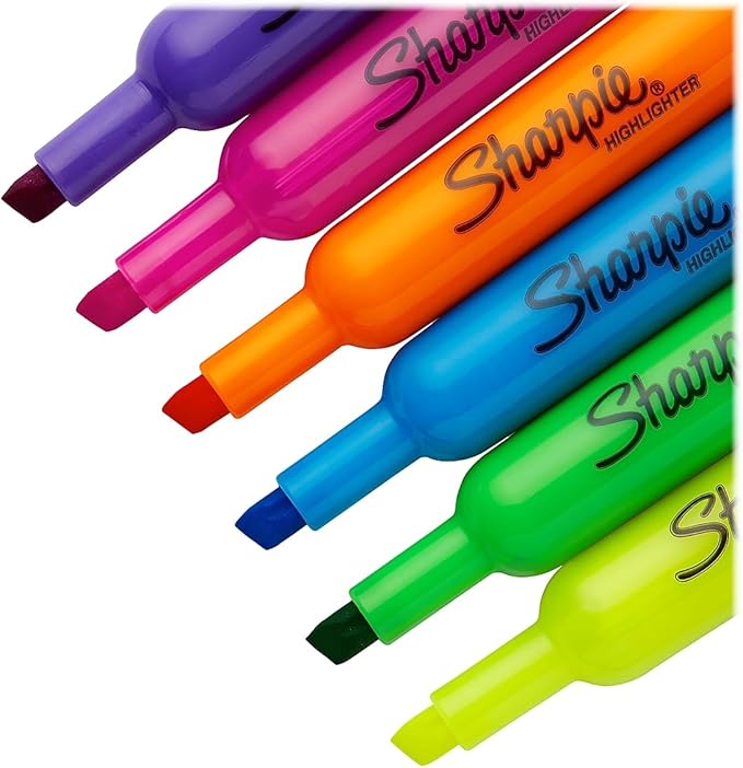 Sharpie Tank Highlighters, Fluorescent And Pastel Highlighters, Chisel Tip, Highlighter Markers Set, Assorted Colors, Value Pack, 36 Count - School, Office, Teacher Supplies