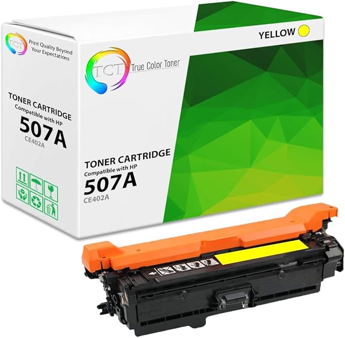 TCT 507A Yellow Toner Cartridge - Compatible Replacement for HP 507A CE402A Works with HP Laserjet Enterprise M551 M575, Pro M570 M570DW Printers (6,000 Pages)