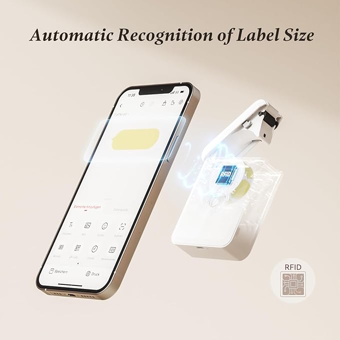 NIIMBOT Label Maker Machine Bluetooth Label Printer for School Home Office Organization, Mini Labeler D110 Label Machine with 3Rolls Labels