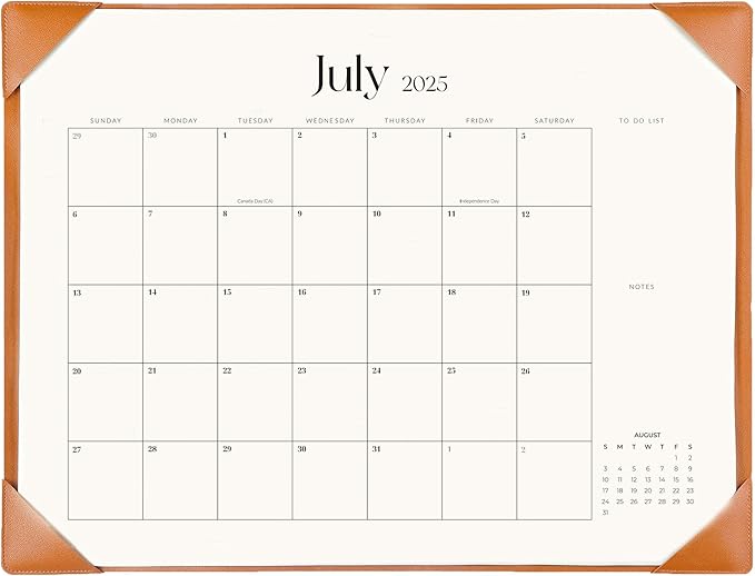 Large Desk Calendar 2025-2026 with Desk Mat, Desktop Calendar Runs From July 2025 to December 2026, Desk Pad Calendar 22 x 17 Inch Perfect for Planning, Organizing, and Scheduling Your Life (Brown)