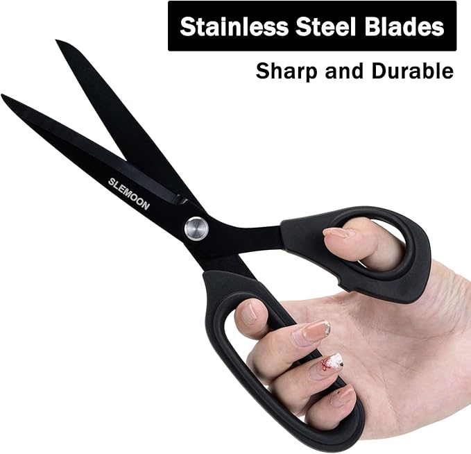 10" Scissors All Purpose, Heavy Duty Premium Stainless Steel Tailor Scissors, Comfort Grip Handles for Fabric, Leather, Sewing & Crafting