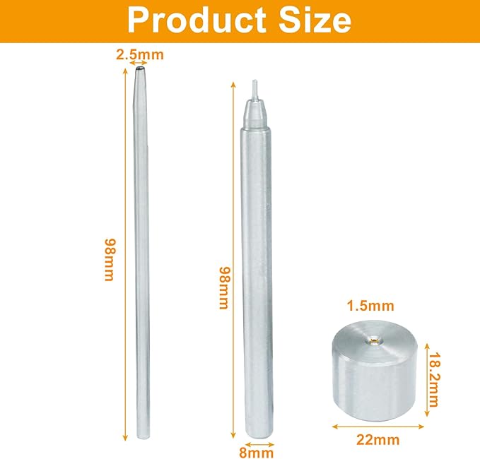 Litoexpe Eyelet Hole Punch Die Tool, 1.5mm Grommet Setter Hollow Punch (Includes Base & Ram) for Leather Craft Clothing Handbag Fabric Curtain DIY