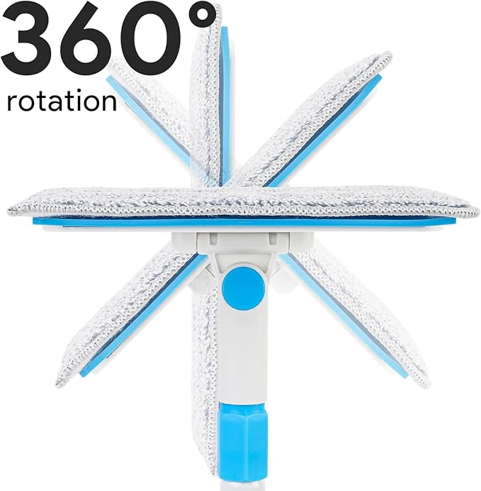 Cleaning Tools for Baseboard, Baseboard Cleaner Tool with Handle, 4 Reusable Cleaning Pads Wall Cleaner for Baseboards Cleaning, Ceiling, Wall, Floor, Shower Bathroom Kitchen