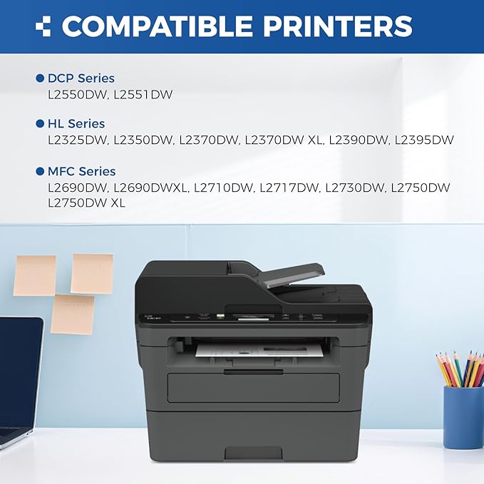 TN760 Black Toner Cartridge 2-Pack Compatible Replacement for Brother TN-760 TN730 MFC-L2710DW MFC-L2750DW HL-L2350DW DCP-L2550DW HL-L2395DW HL-L2370DW HL-L2325DW HL-L2390DW MFC-L2690DW Laser Printer