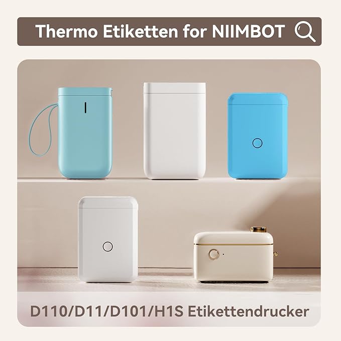 NIIMBOT Thermal Label 3 Rolls Set Home School Office Storage and Organization for NIIMBOT D11 D110 D101 H1S Label Maker (1460WHITE)