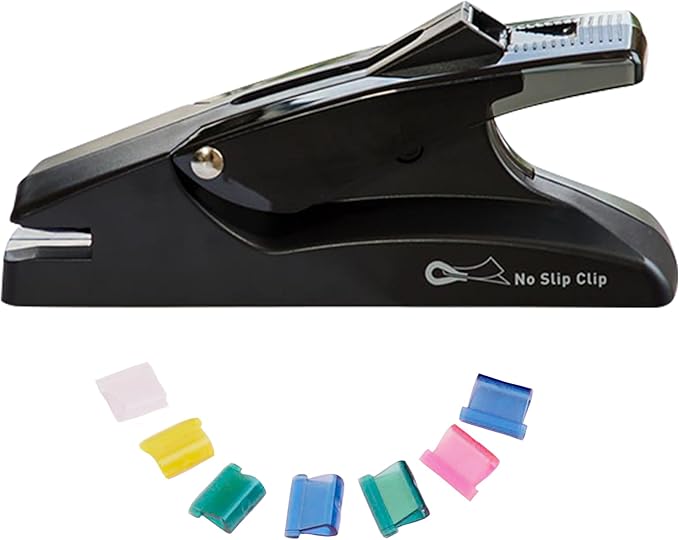 OfficeGoods Staple Free Stapler - No Slip Clip Reusable Paper Fastener for Documents - Securely Binds 50 Pages - Eco-Friendly Binder Solution