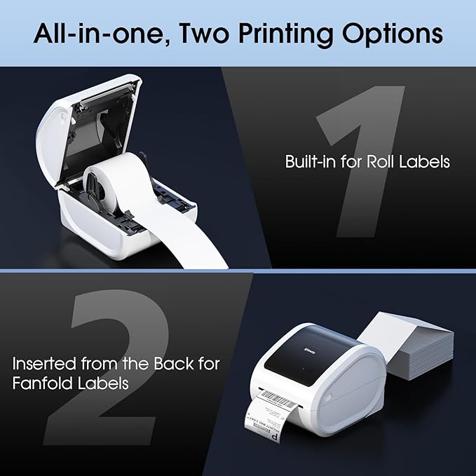 Bluetooth Shipping Label Printer 4x6 - D520BT Bluetooth Thermal Label Printer for Small Business， Shipping Packages, Compatible with USPS, Shopify, Amazon, Tiktok