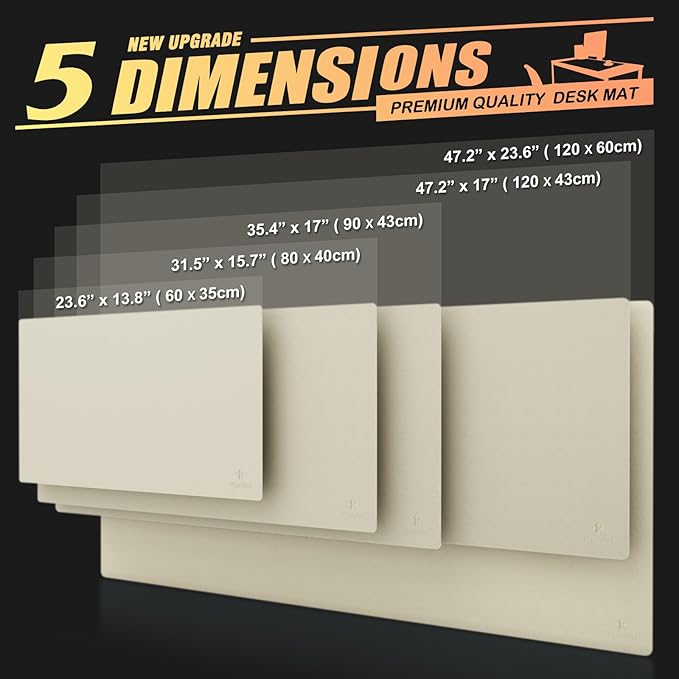 K KNODEL Large Office Leather Desk Mat, Mouse and Keyboard Pad, Computer and Laptop Mat, Desktop Protector and Cover, Writing Pad and Blotter (35.4"x17", Ivory Cream)