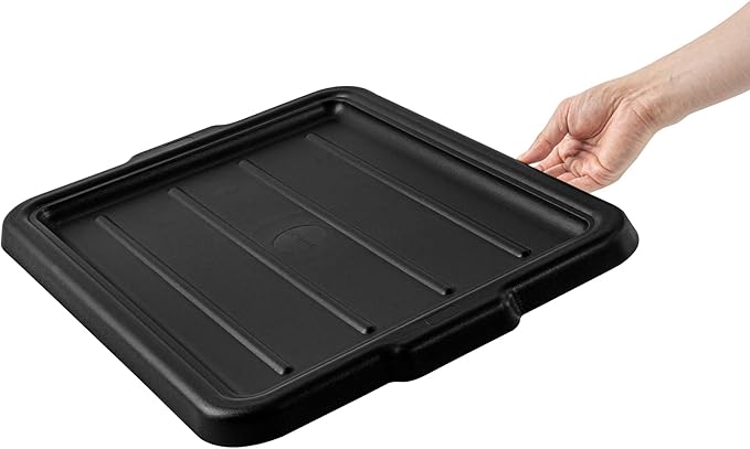 Restaurantware-LID ONLY: RW Clean 23.2 Inch x 16.9 Inch Bus Tub Lid, 1 Snap-On Lid For Bus Box - With Handles, Black Plastic Restaurant Tub Lid, Bus Tub Sold Separately