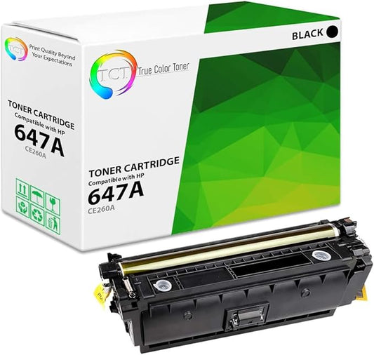 TCT 647A Black Toner Cartridge - Compatible Replacement for HP 647A CE260A Works with HP Color Laserjet CP4520 CP4025 CP4525 Printers (8,500 Pages)