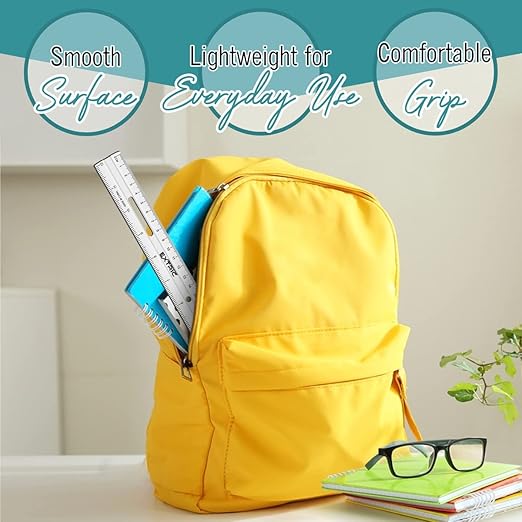 Clear Plastic Rulers 12 Inch, Rulers Bulk for Classroom Assorted Colors 30 Count Metric and Inches Ruler, Shatterproof Ruler 12 Inch