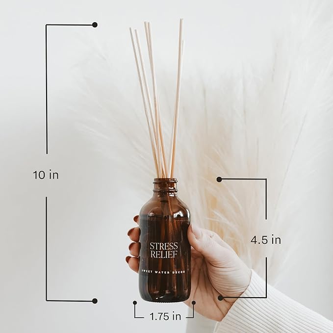 Sweet Water Decor Driftwood and Mahogany Reed Diffuser Set for Home - Lavender, Geranium, Mahogany, Wood Scented Reed Diffusers - Air Freshener Lasts 4+ Months, Made in The USA