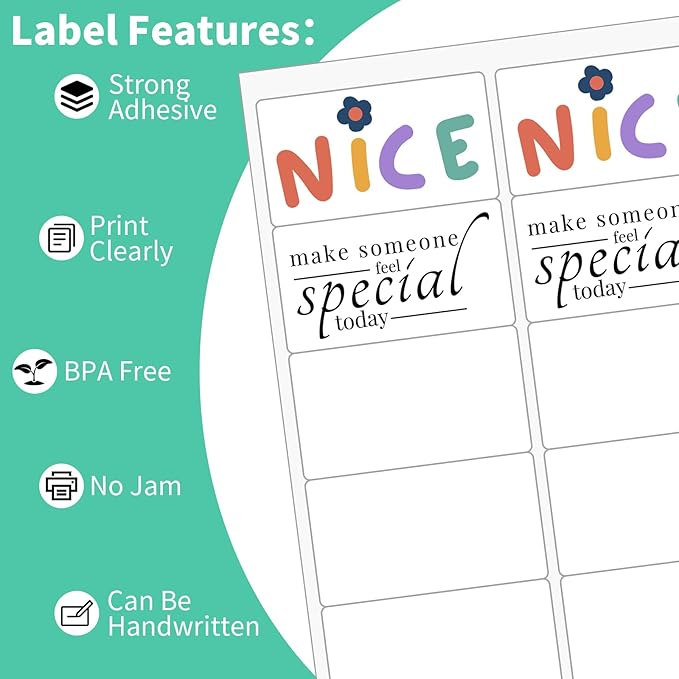 1000 Sheets 10 up Labels, 2" x 4" Shipping Paper for Laser/Inkjet Printer, Mailing Blank Labels, Self Adhesive Customized Stickers