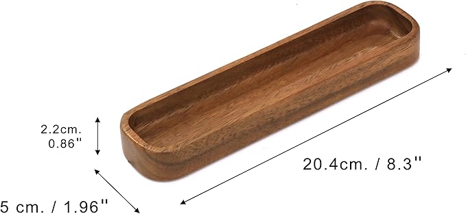 Premium Wooden Stackable Modular Desk Organizer Tray: Set of 6-Pieces Nested Acacia Wood Storage Trays for Office, Kitchen, and Home Organization in Contemporary Style