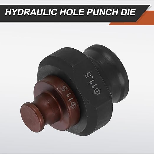 HARFINGTON Hydraulic Hole Punch Die 11.5mm Round Hole 40Cr Steel Electric Punching Kit for MHP-20 JP-20 Electric Punching Machine, Burgundy & Black