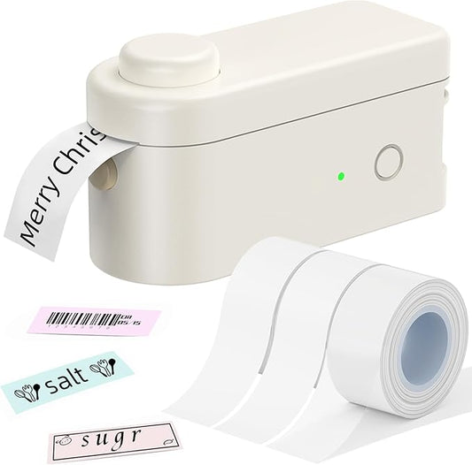 Makeid L1 Label Maker Machine with Tape Includes 3 Label Tapes - Portable & Rechargeable Label Makers Compatible with 9 12 16mm Tape - Mini Bluetooth Labeler for Organizing Office Home School