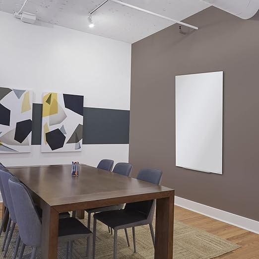 Quartet Glass Whiteboard, Magnetic Dry Erase Board, Wall Mounted Whiteboard for Office, School and Home, 28"W x 50"H, White (Q012850IMW)