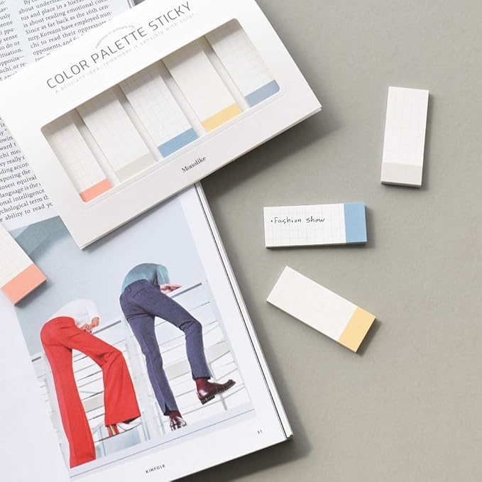 Monolike Color Palette Sticky Index 500 Set 4P - Self-Adhesive Memo Pad 30 Sheets