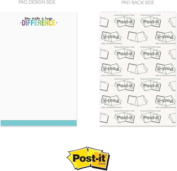 Colorful Teacher Sticky Note Pads / 4" x 6" Repositionable Classroom Sticky Notes / 50 Sheets Per Pad/Set of 5 Designs/Made in USA