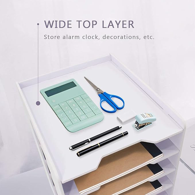 SONGWAY File Organizer for Desk - Desk Organizer for Document, Multifunctional 7 Tier Vertical File Holder, Paper Holder Organizer, Desktop File Organizer for Home Office School Decorations, White