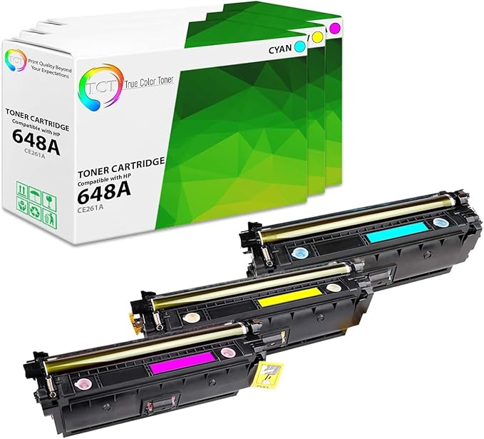 TCT 648A Color Toner Cartridge 3 Pack - Compatible Replacement for HP 648A Works with HP Color Laserjet CP4520 Printers (Cyan,Magenta,Yellow) 3