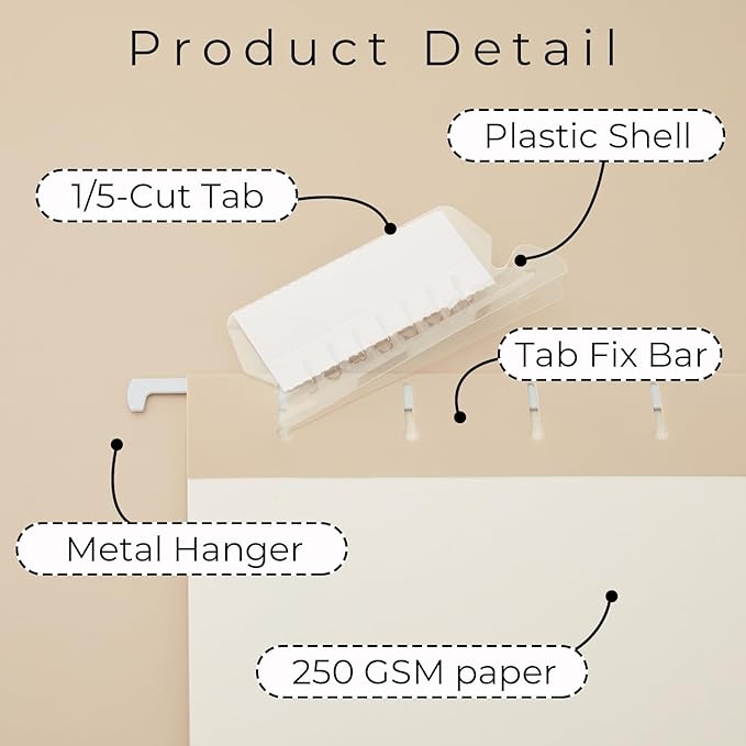 Y YOMA 6 Pack Gradient Hanging File Folders Letter Size Decorative Hanging Folder Pretty File Folder Organizer for Filing Cabinet Office Home with 1/5-Cut Adjustable Tabs, Sunny Orange