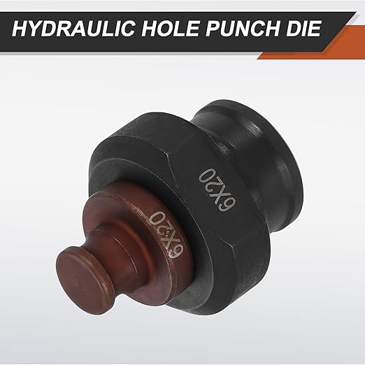 HARFINGTON Hydraulic Hole Punch Die 6x20mm Slotted Hole 40Cr Steel Electric Punching Kit for MHP-20 JP-20 Electric Punching Machine, Burgundy & Black