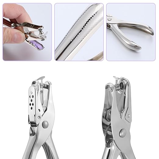 1/4” Hole Punch and 1/8” Small Single Hole Punch, 8 Sheet Capacity Small Hole Punch Handheld Circle Paper Hole Puncher Tiny Hole Punch Small Hole Puncher for Tags Crafts Tickets Home Office